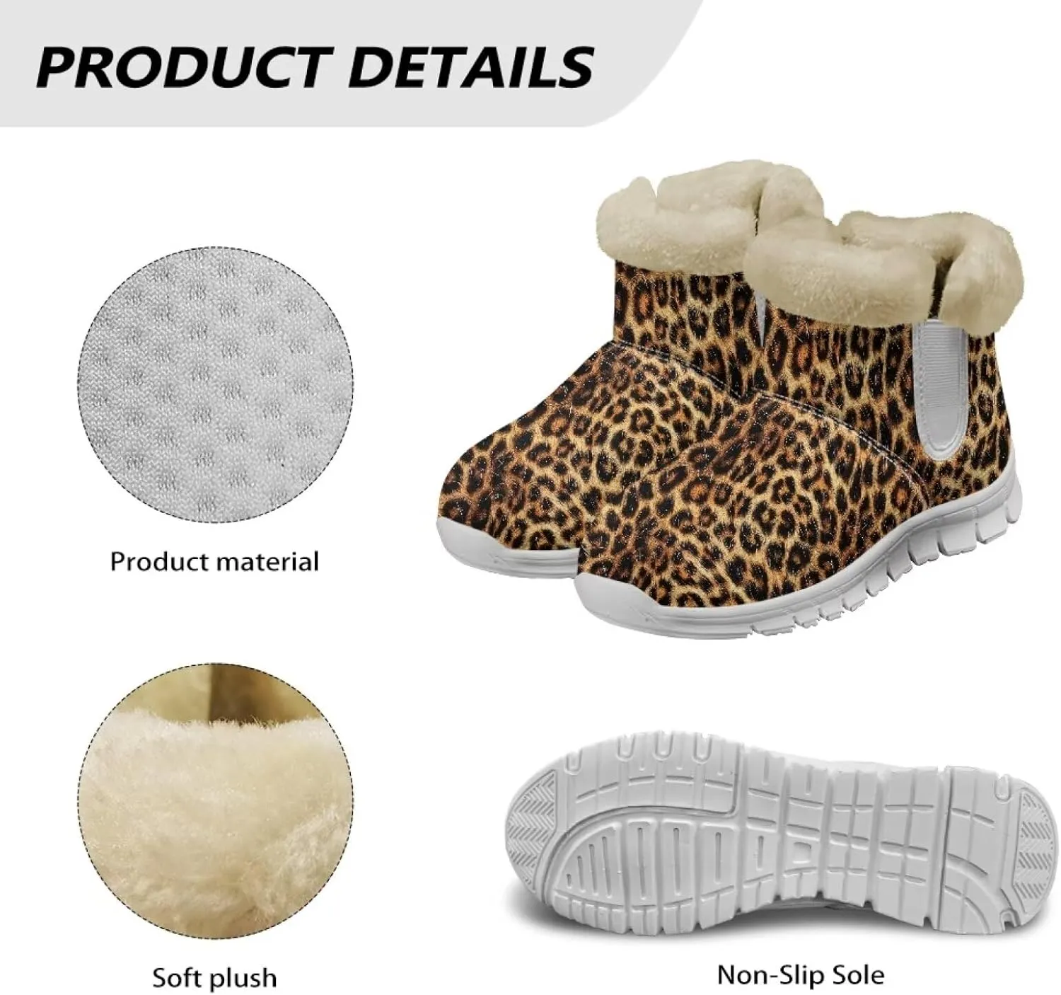 Coloranimal Womens Booties Winter Boots Womens Fuzzy Boots Winter Shoes Warm Fur Lined Snow Boots with Anti Skid Sole Walking Boots