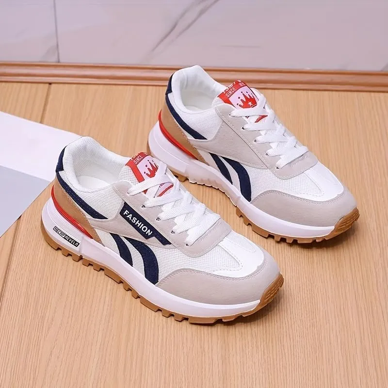 Comfy Colorblock Women's Sneakers with Warm Fleece Lining, Soft Sole & Platform for Effortless Walking