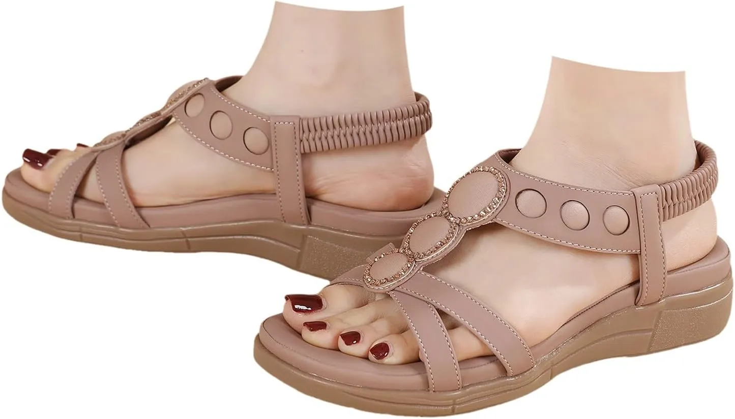 Comfy Gladiator Sandals Women Beach Summer Womens Hiking Shoes With Arch Support Vintage Flat Sandal