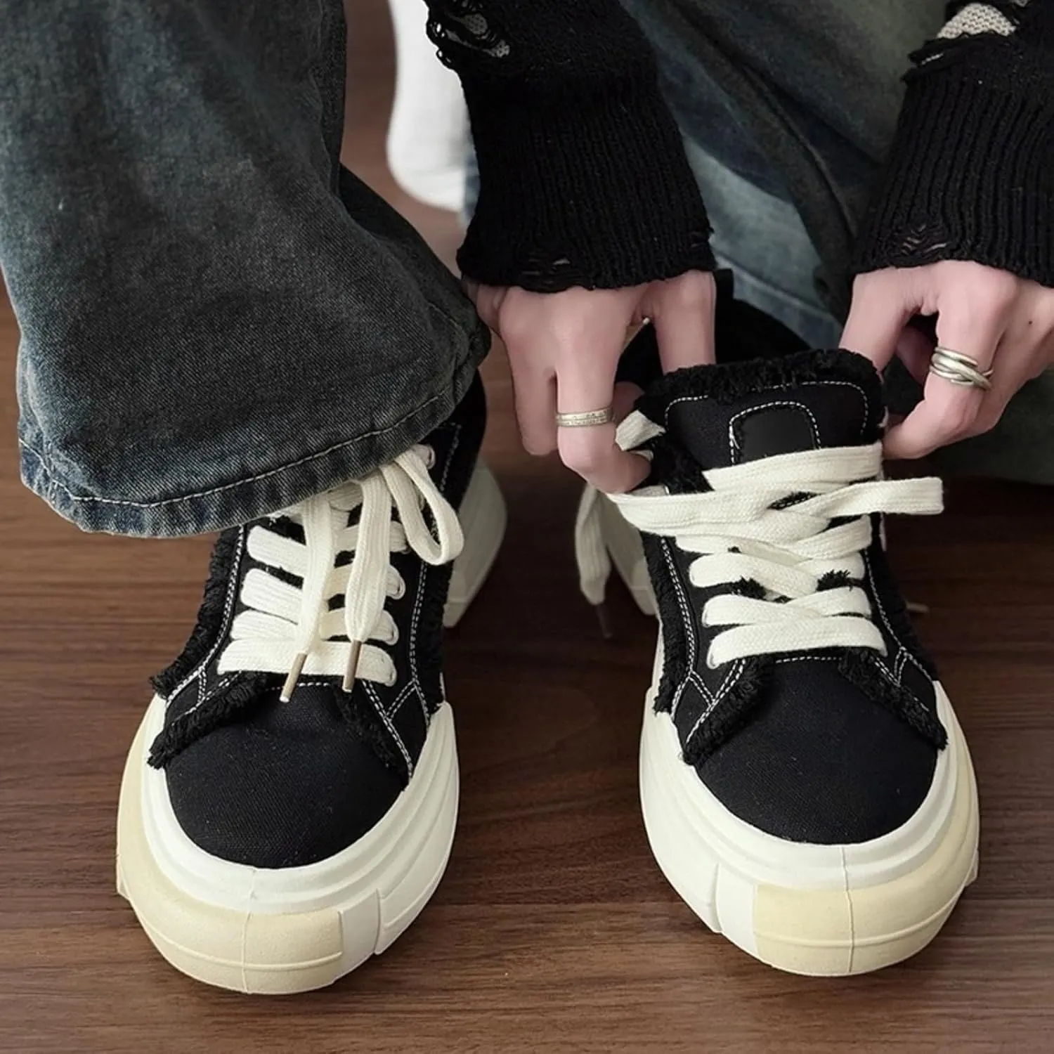 Cool Chunky Sneaker for Women Y2K Sporty Platform Sneakers Thick Sole Aesthetic Walking Shoes