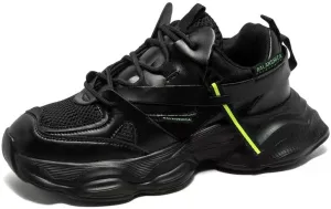 Couple Daddy Shoes Breathable Style of All Matching Thick Sole Single Shoes Trend Casual Shoes (Black, Big Kid, Men, 7, Numeric, US Footwear Size System, Medium)