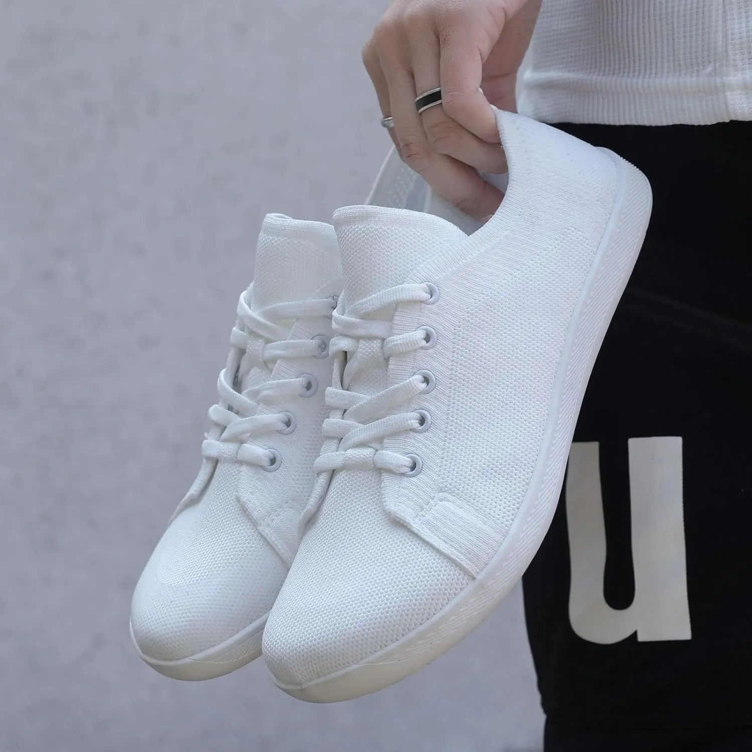 Couple Solid Color Wide Head Outdoor Barefoot Casual Shoes Breathable Comfortable Mens Sneaker Shoes with Arch Support