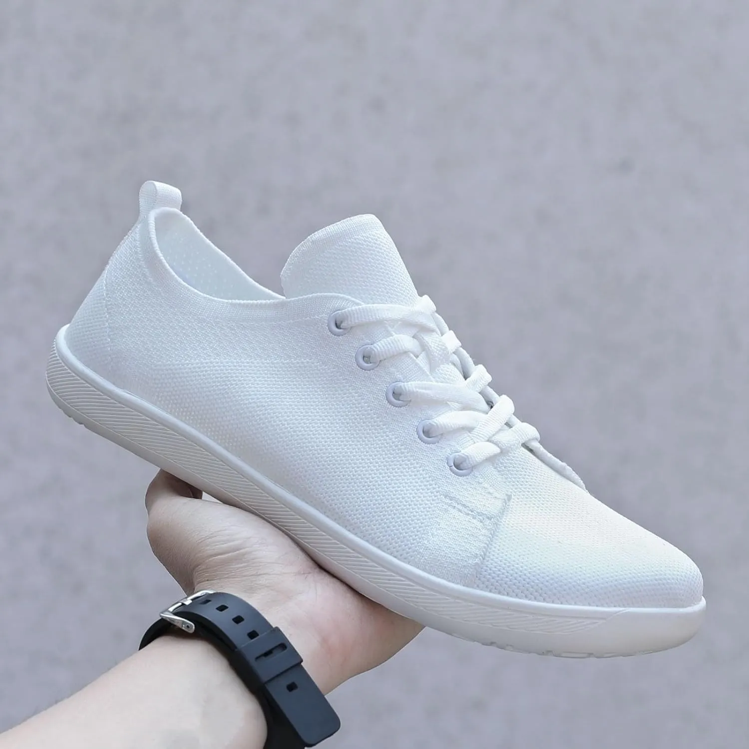 Couple Solid Color Wide Head Outdoor Barefoot Casual Shoes Breathable Comfortable Mens Sneaker Shoes with Arch Support
