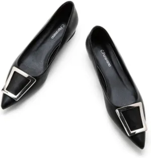 C.Paravano Flats Shoes for Women Pointed Toe Flats Dressy Flats Ballet Flats Shoes Patent Leather Shoes Comfortable Slip On Flat