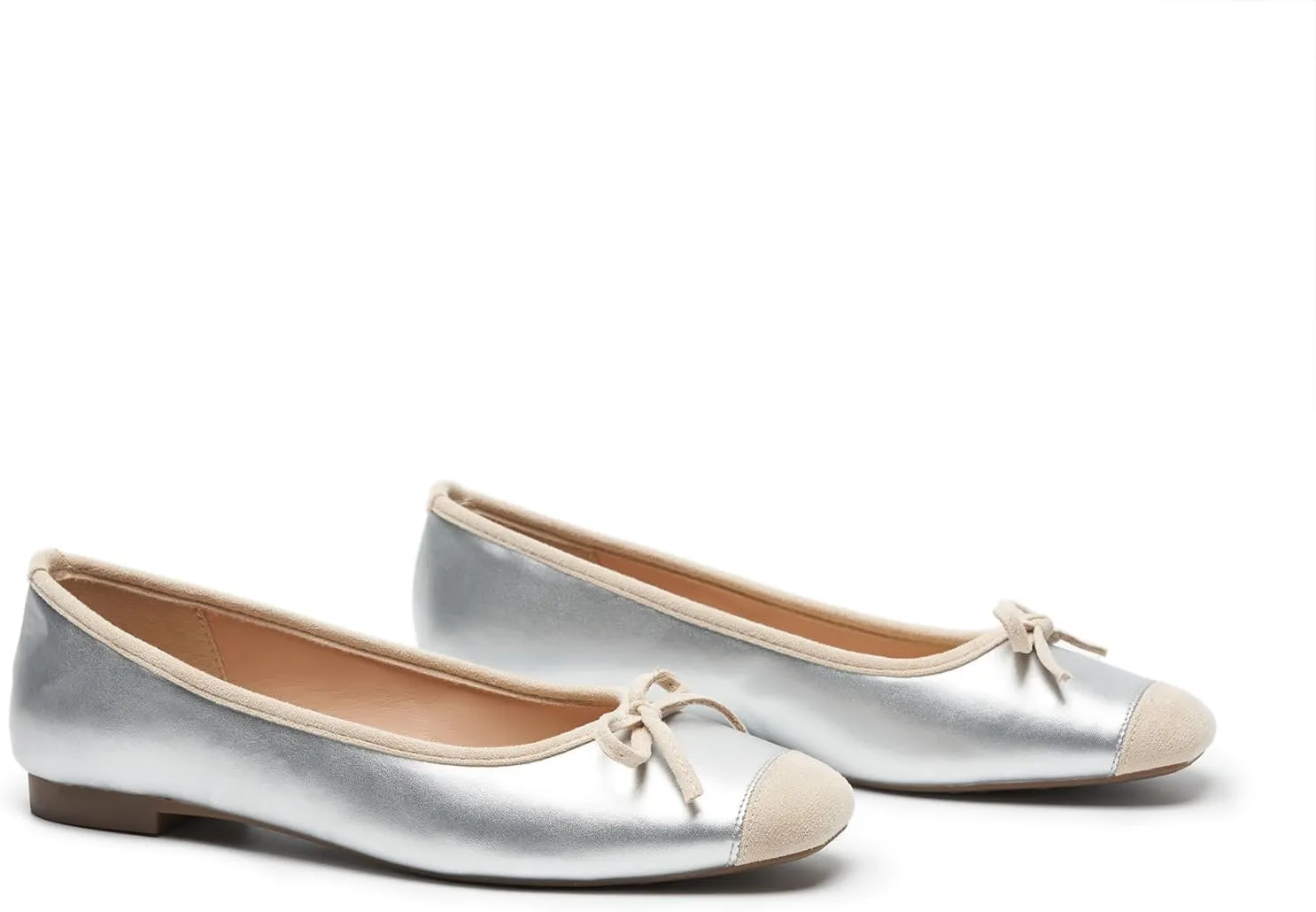 C.Paravano Women's Flats with Bowknot | Casual Slip On Dress Shoes | Comfortable Square Toe Shoes | Women Ballet Flats for Wedding Work Office Business
