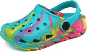 Cubufly Toddler Kids Clogs Garden Shoes for Boys Girls Marbled Tie Dye Water Shoes Slip on Sandals