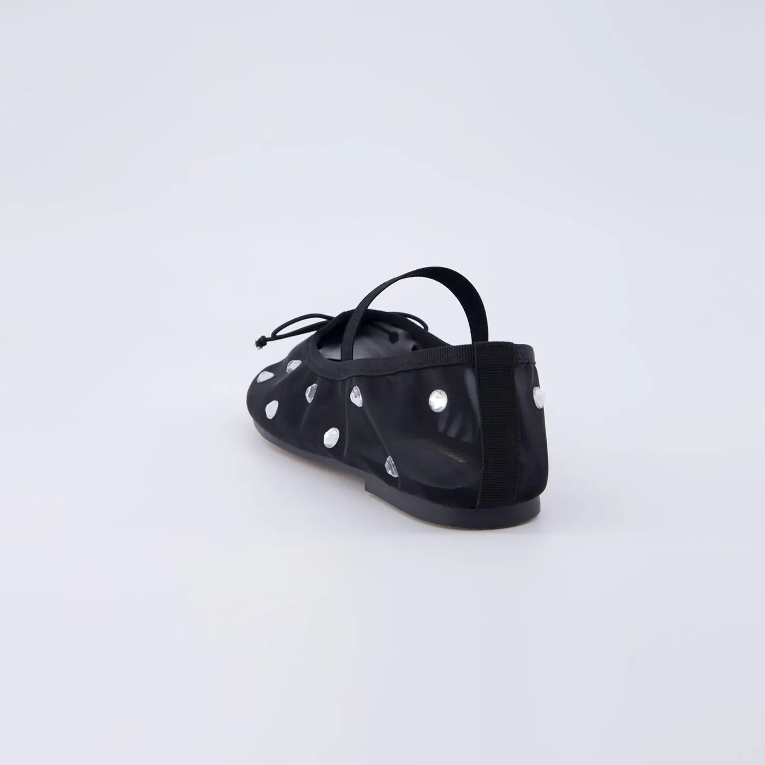 CUSHIONAIRE Women's Elegant Rhinestone mesh Bow Flat with  Memory Foam and Wide Widths Available