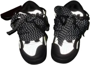 Cute Reflective Shoes Premium Chunky Platform Couple Training Sneakers with Anti-Slip Rubber Sole & Cushioned Latex Insole, Women's Streetwear for Gym, Commuting, Outdoor Adventures & Date Nights