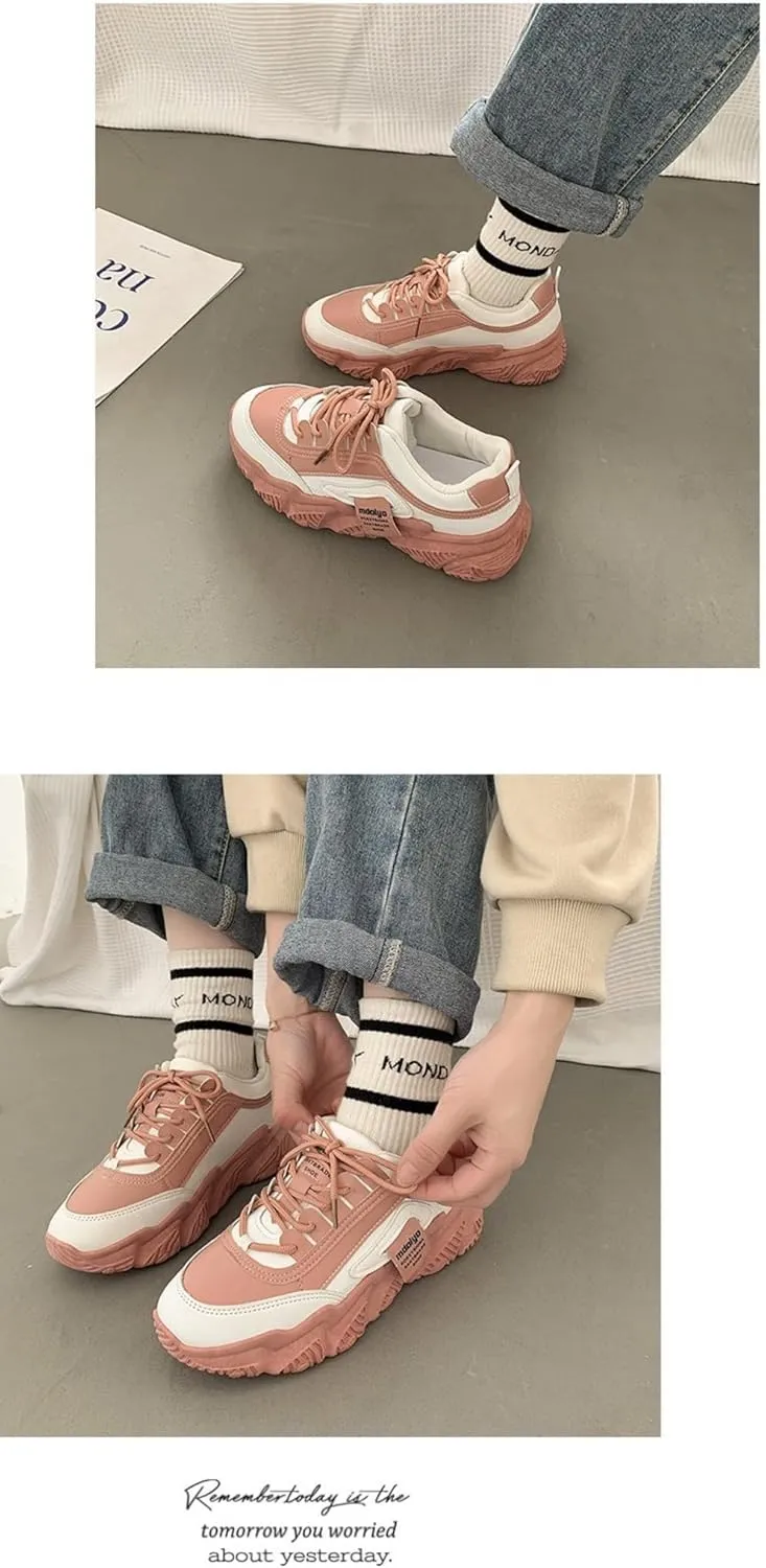 Cutecore Dad Shoes Y2K Kawaii Sneakers Casual Tennis Gym Fitness Outdoor Hiking Comfortable Chunky Platform for Women Trendy Preppy Back to School Gift for Girls Granddaughter in Campus