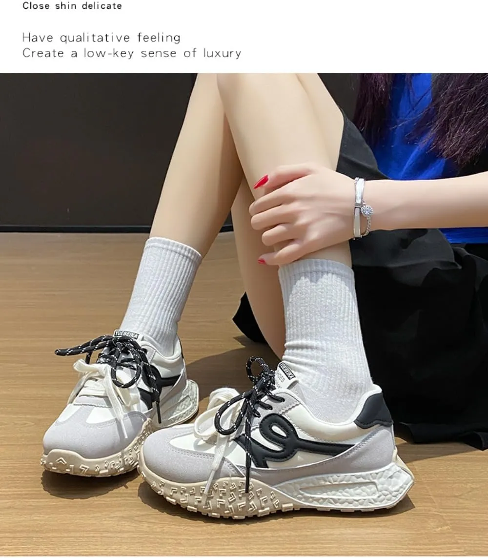 Cutecore Shoes Dual Laces Y2K Kawaii Sneakers Casual Tennis Gym Fitness Outdoor Hiking Comfortable Chunky Platform for Women Trendy Preppy Back To School Gift for Girls Granddaughter Travel Outfit