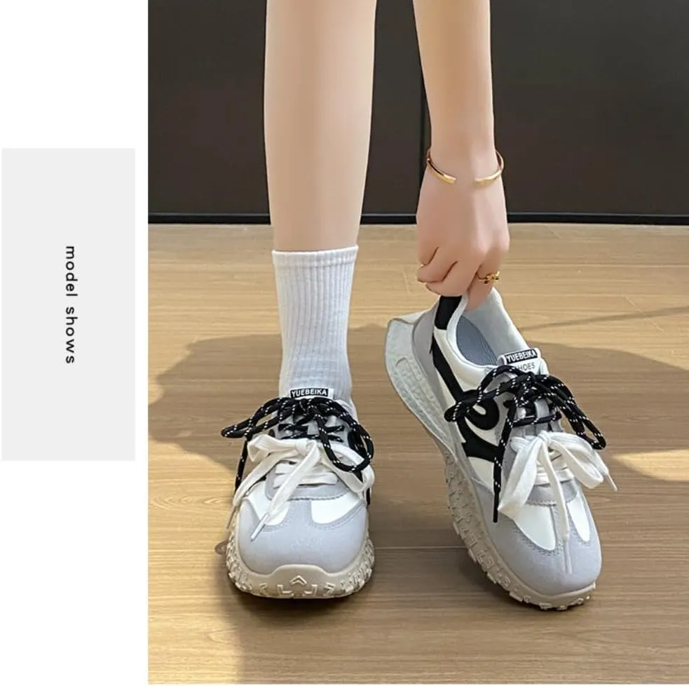 Cutecore Shoes Dual Laces Y2K Kawaii Sneakers Casual Tennis Gym Fitness Outdoor Hiking Comfortable Chunky Platform for Women Trendy Preppy Back To School Gift for Girls Granddaughter Travel Outfit