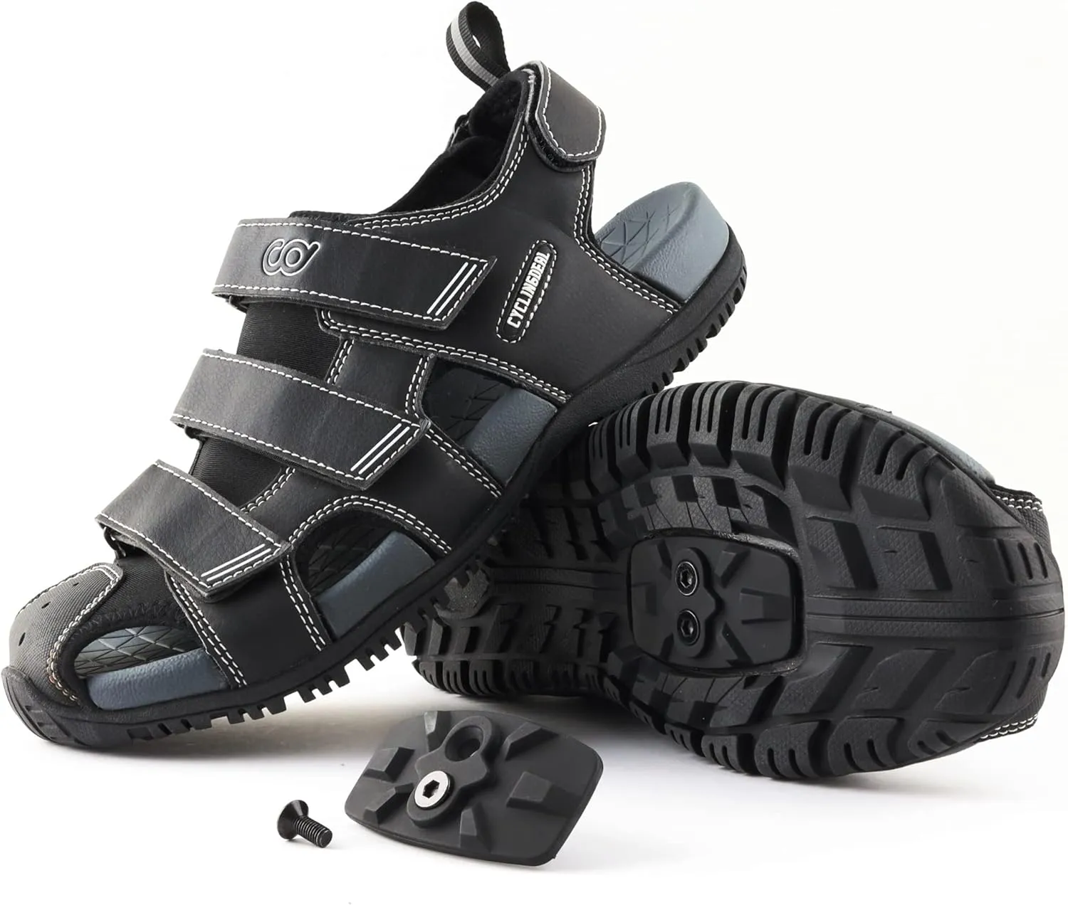 CyclingDeal Unisex Bike Sandals - Indoor Outdoor Trekking Hiking Bicycle Cycling Clip Compatible with Shimano SPD - with Removable Cleat Recess Cover - Great for Men & Women