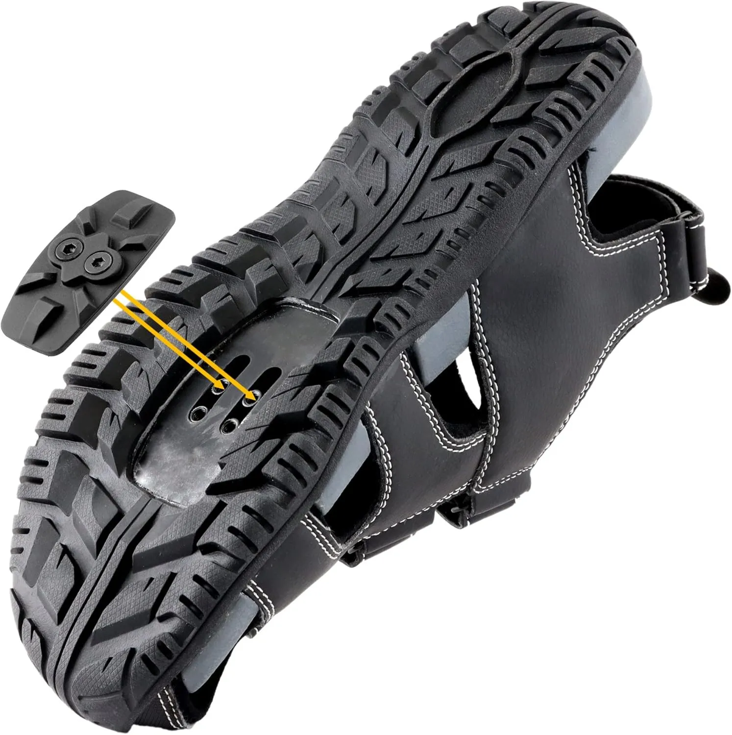 CyclingDeal Unisex Bike Sandals - Indoor Outdoor Trekking Hiking Bicycle Cycling Clip Compatible with Shimano SPD - with Removable Cleat Recess Cover - Great for Men & Women