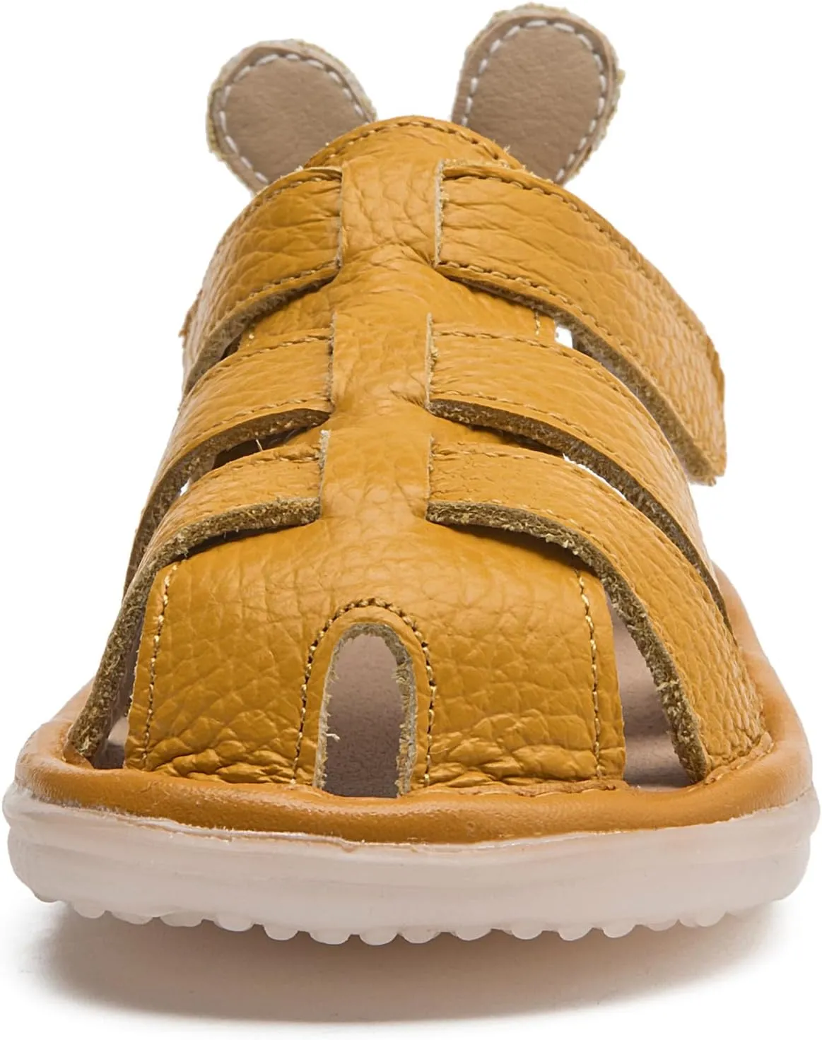 DADAWEN Baby Boys Girls Closed Toe Summer Sandals Lightweight Non-Slip Soft Sole Leather Athletic Sandals Outdoor Toddler First Walking Shoes