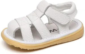 DADAWEN Baby Boys Girls Summer Lightweight Soft Sole Closed-Toe Outdoor Leather Athletic Sandals