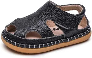 DADAWEN Baby Boys Girls Summer Lightweight Soft Sole Closed-Toe Outdoor Leather Athletic Sandals
