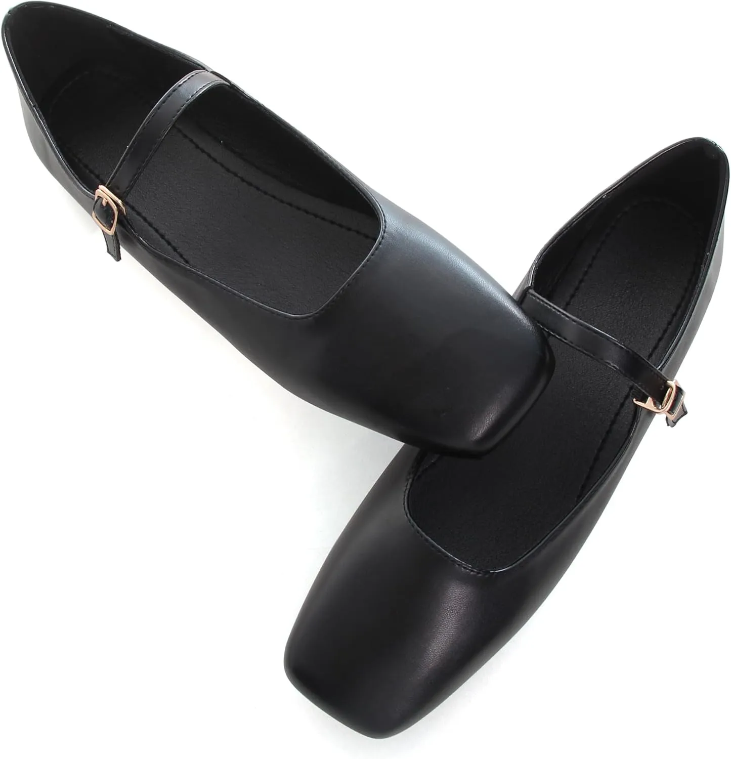 Dear Time Mary Jane Flats for Women Elegant Ballet Flats Strap Shoes Dressy Square Toe Flats Shoes