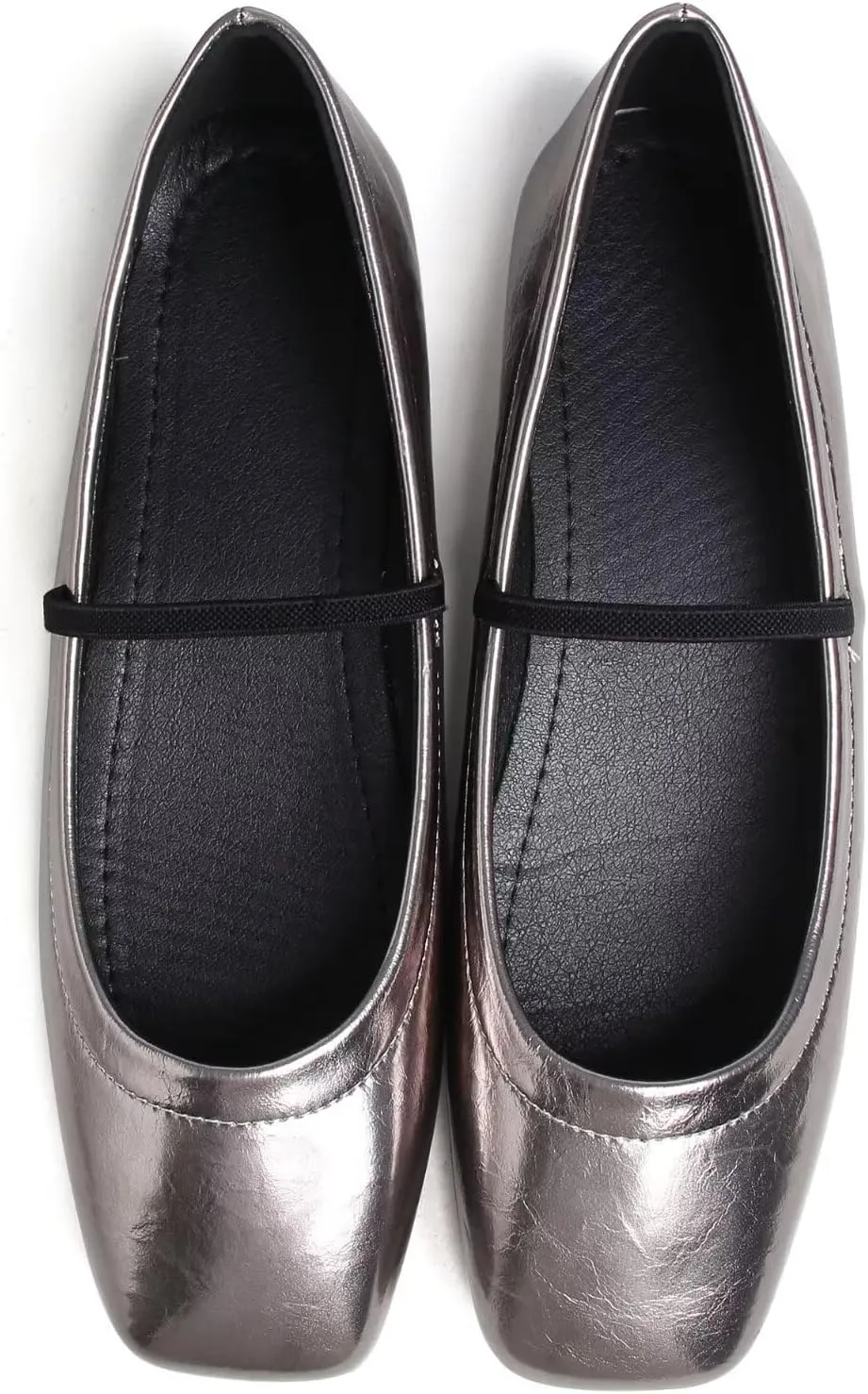 Dear Time Mary Jane Flats for Women Elegant Ballet Flats Strap Shoes Dressy Square Toe Flats Shoes