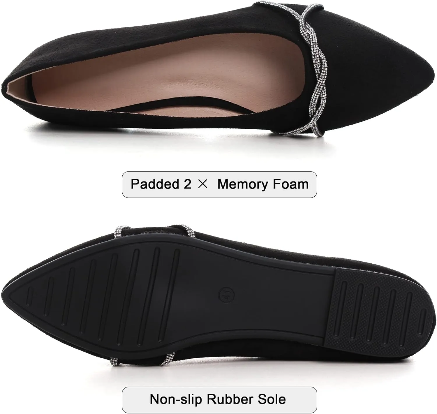 Dear Time Women's Ballet Flats Dress Ballet Shoes Slip on for Office Work Comfortable Shoes