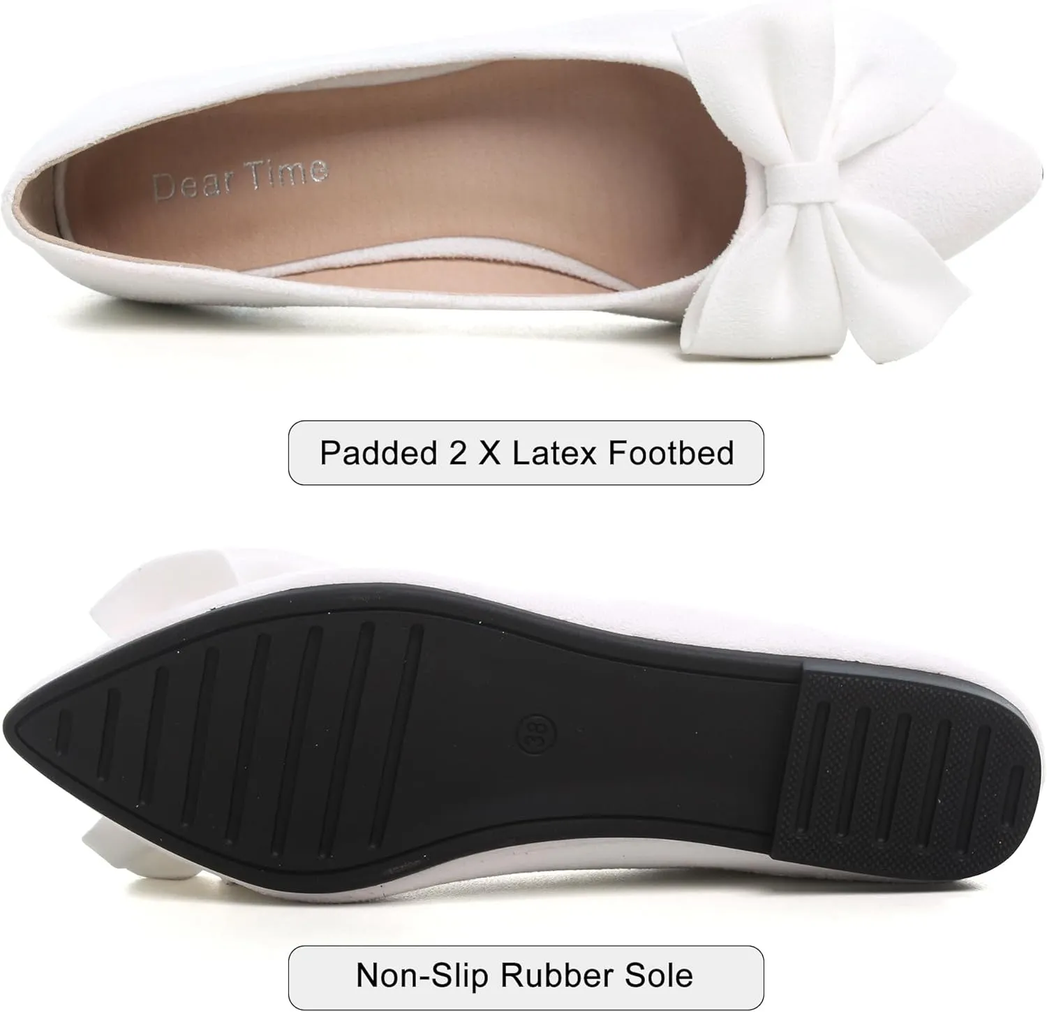 Dear Time Women's Ballet Flats Dress Ballet Shoes Slip on for Office Work Comfortable Shoes
