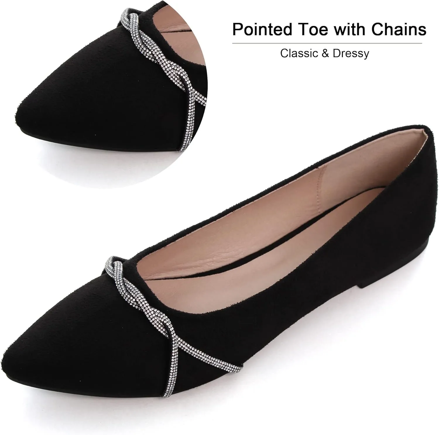 Dear Time Women's Ballet Flats Dress Ballet Shoes Slip on for Office Work Comfortable Shoes