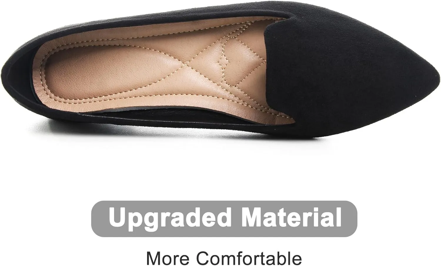 Dear Time Women's Pointed Toe Ballet Flat Shoes Simple Casual Office Work Shoes Slip-on Comfortable Shoes