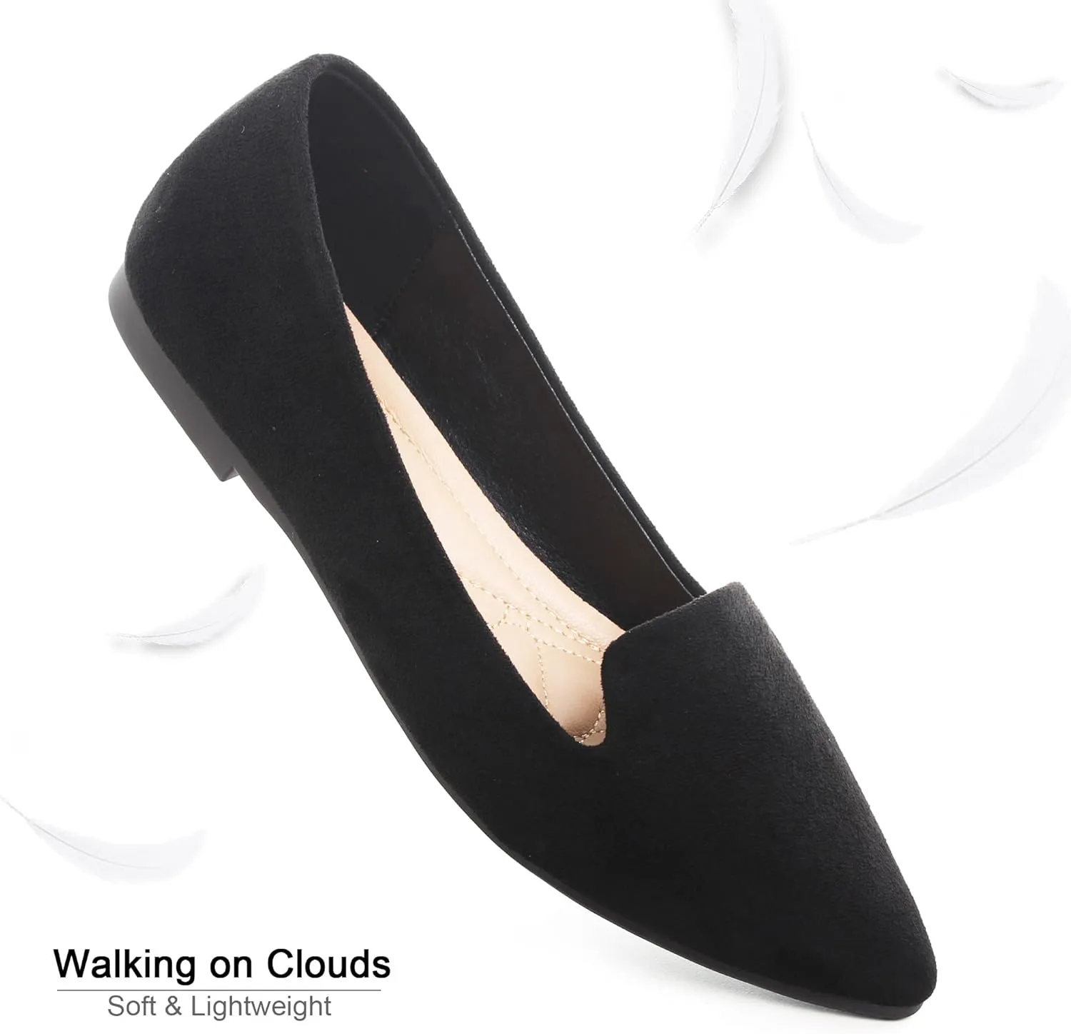 Dear Time Women's Pointed Toe Ballet Flat Shoes Simple Casual Office Work Shoes Slip-on Comfortable Shoes