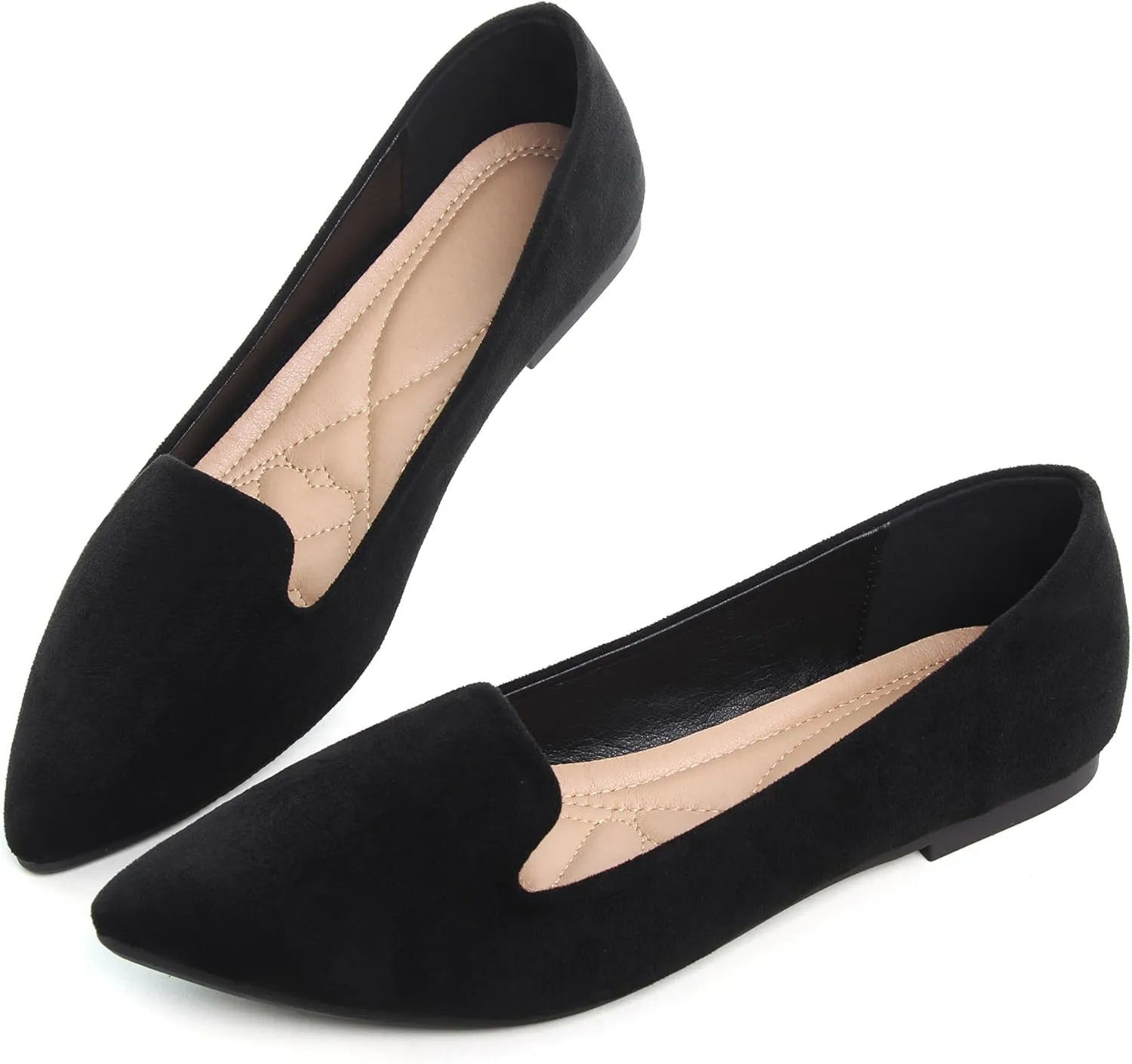 Dear Time Women's Pointed Toe Ballet Flat Shoes Simple Casual Office Work Shoes Slip-on Comfortable Shoes