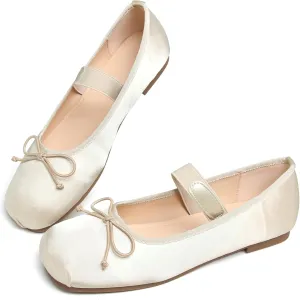 Dear Time Women's Sequin Ballets Sparkly Flat Shoes Bowknot Cute Mary Jane Shoes Elastic Strap Ballets Shoes