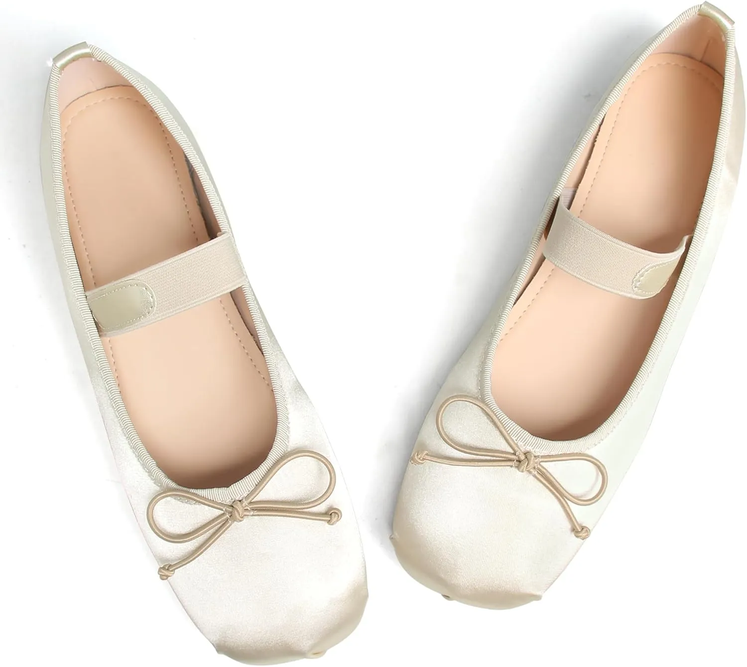 Dear Time Women's Sequin Ballets Sparkly Flat Shoes Bowknot Cute Mary Jane Shoes Elastic Strap Ballets Shoes