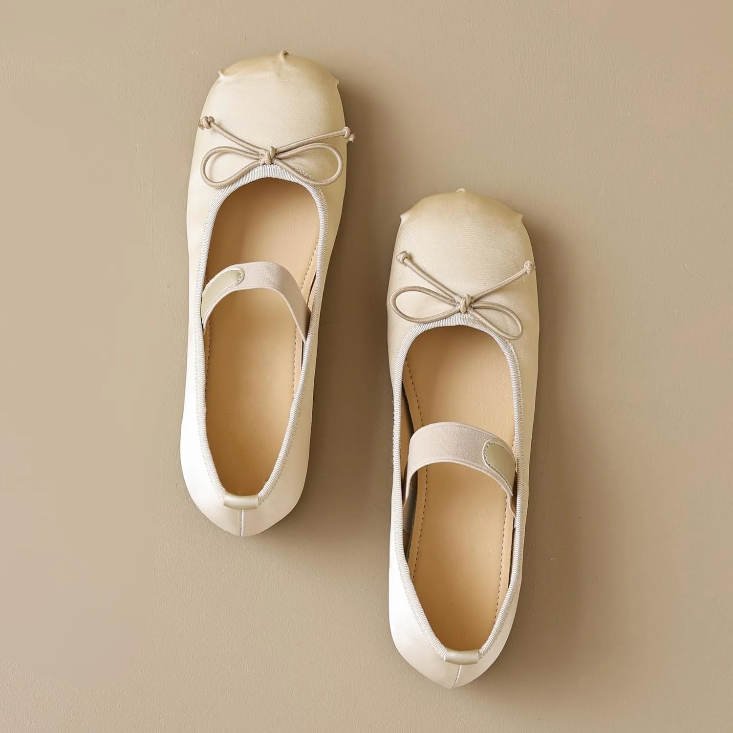 Dear Time Women's Sequin Ballets Sparkly Flat Shoes Bowknot Cute Mary Jane Shoes Elastic Strap Ballets Shoes