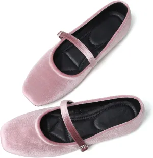 Dear Time Women's Square Toe Ballet Flats Elegant Comfortable Mary Jane Flats Dress Flats Shoes