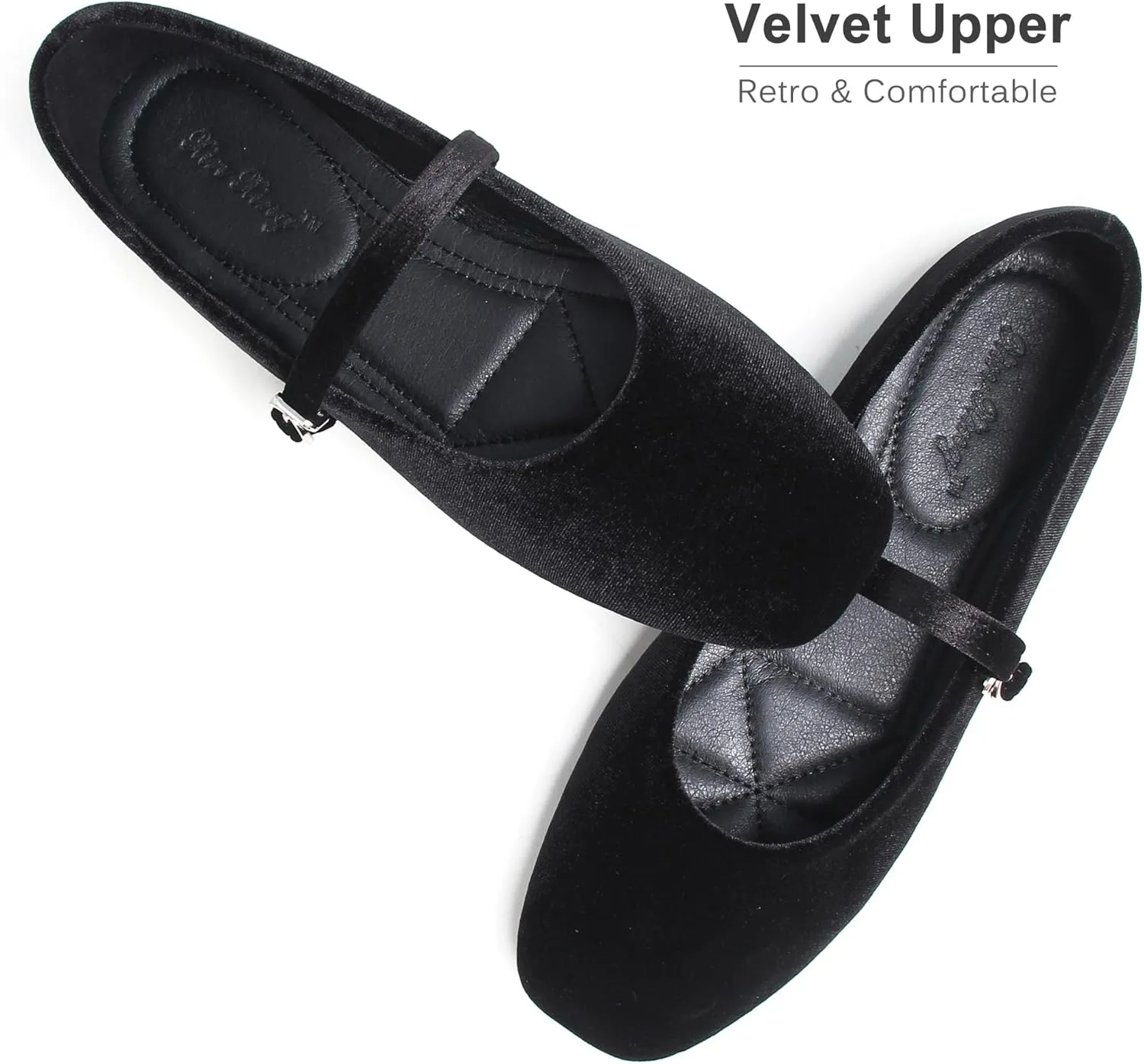 Dear Time Women's Square Toe Ballet Flats Elegant Comfortable Mary Jane Flats Dress Flats Shoes