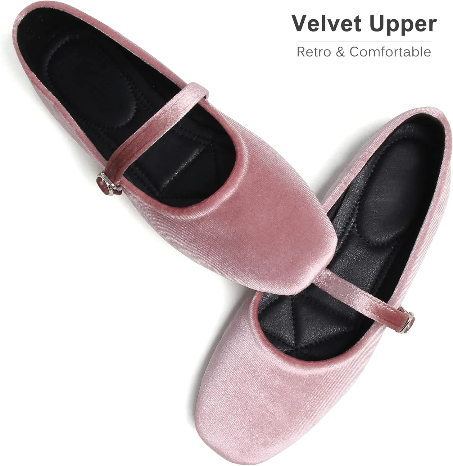 Dear Time Women's Square Toe Ballet Flats Elegant Comfortable Mary Jane Flats Dress Flats Shoes