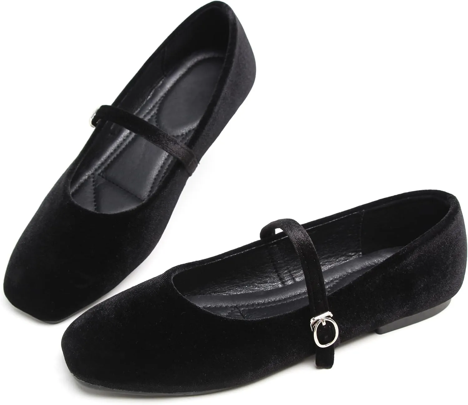 Dear Time Women's Square Toe Ballet Flats Elegant Comfortable Mary Jane Flats Dress Flats Shoes