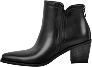 dollkiss Women's Pointed Toe Ankle Boots Block Heel Chelsea Cowboy Booties
