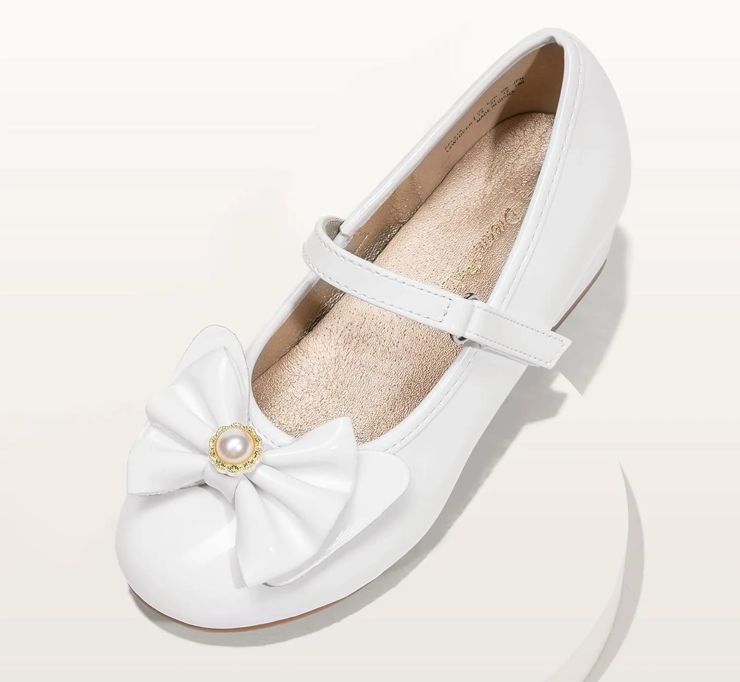 DREAM PAIRS Girls Dress Shoes Princess Shoes for Toddler Little Girl Mary Jane Low Heels Glitter Flower Party Wedding Footwear