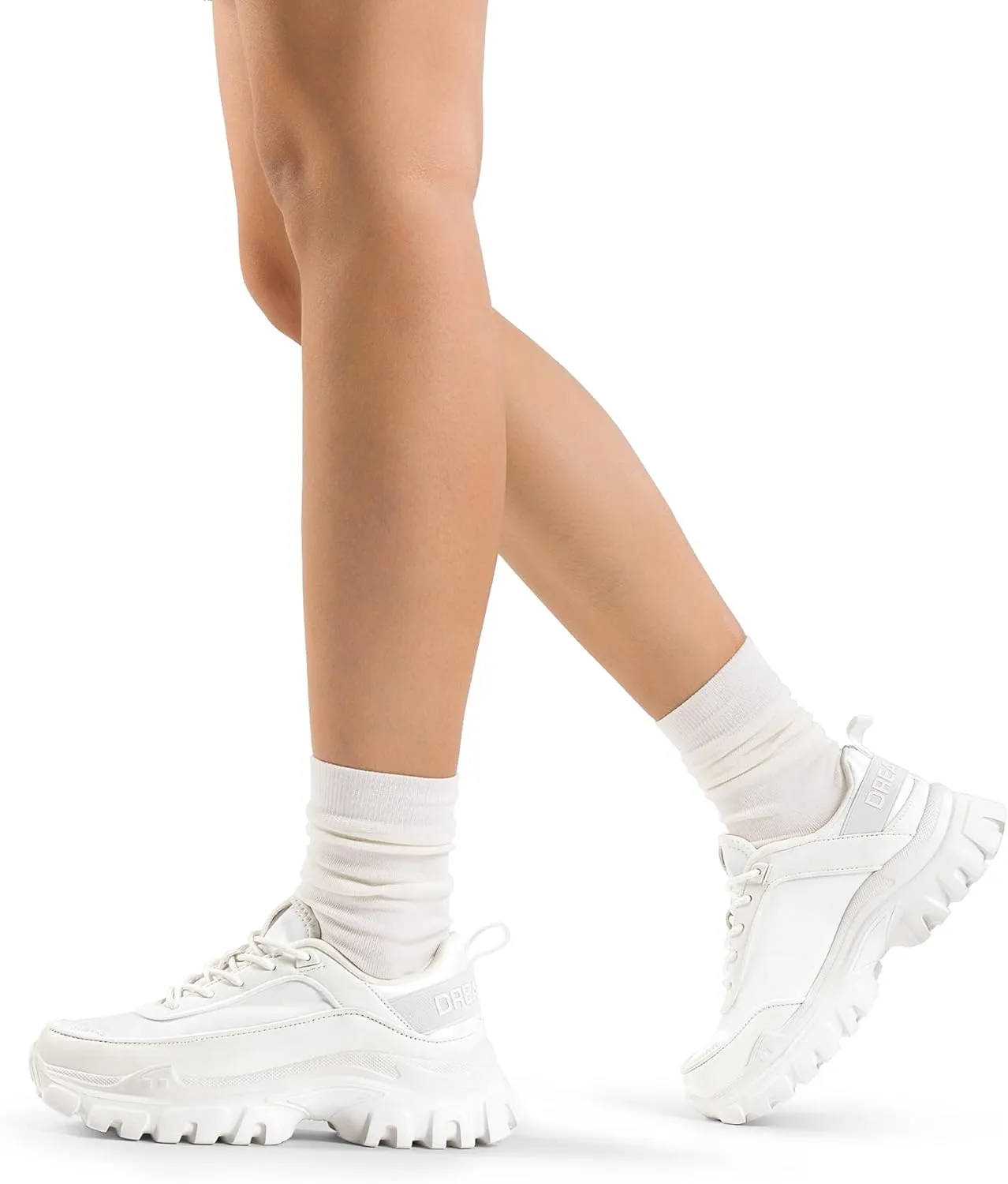 DREAM PAIRS Women Platform Chunky Fashion Sneakers Walking Lace-Up Comfortable Sport Stylish Lightweight Classic Casual Work Tennis Shoes