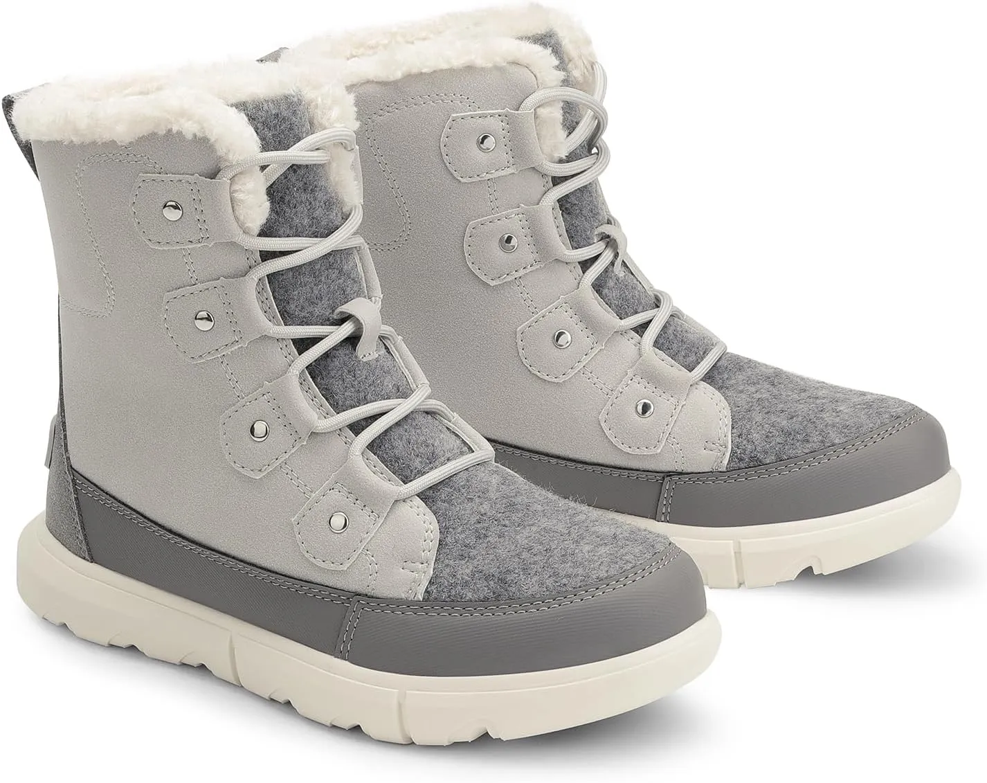 DREAM PAIRS Womens Winter Boots Cozy Faux Fur Anti-Slip Snow Boots Lace Up Comfort Stylish Ankle Booties for Cold Weather City Walk