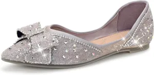 Dressy Flats Shoes for Women Comfortable Wedding Flats Rhinestone Fancy Ballet Flats Pointy Toe Flats