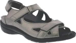 Drew Women's Lagoon Barefoot Freedom Adjustable Sandals with Removable Insoles Pewter 6.5 WW US