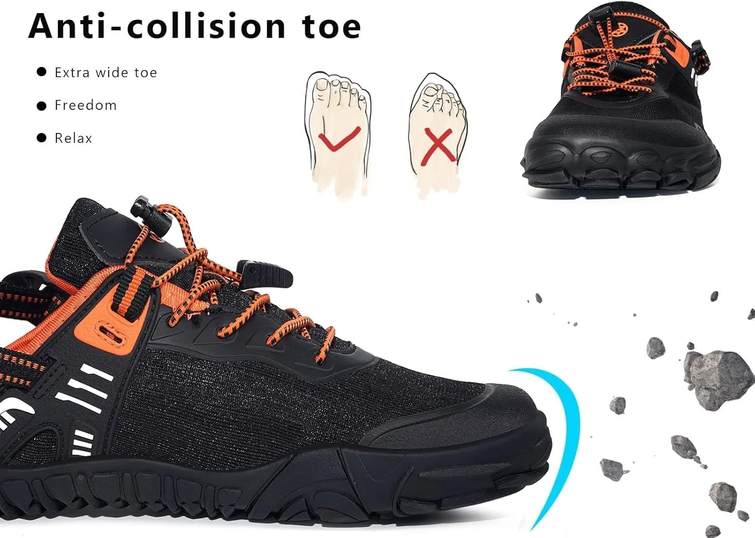 Eagsouni Womens Mens Water Shoes Quick Dry Sport Aqua Shoes Barefoot Non-Slip Outdoor Hiking Sandals with Wide Toe Box & Arch Support
