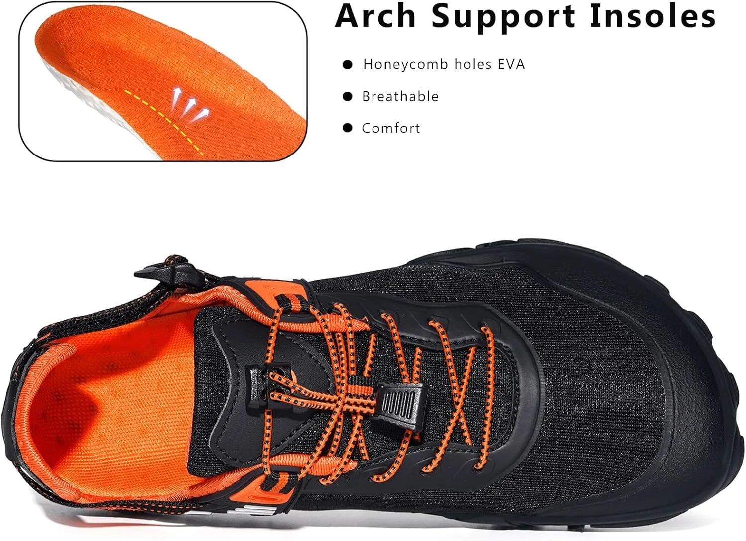 Eagsouni Womens Mens Water Shoes Quick Dry Sport Aqua Shoes Barefoot Non-Slip Outdoor Hiking Sandals with Wide Toe Box & Arch Support