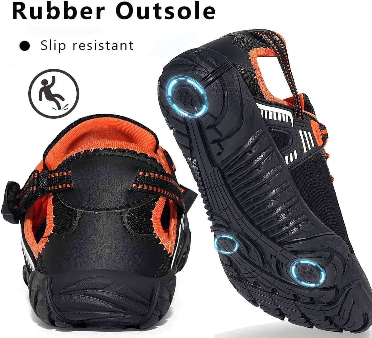 Eagsouni Womens Mens Water Shoes Quick Dry Sport Aqua Shoes Barefoot Non-Slip Outdoor Hiking Sandals with Wide Toe Box & Arch Support