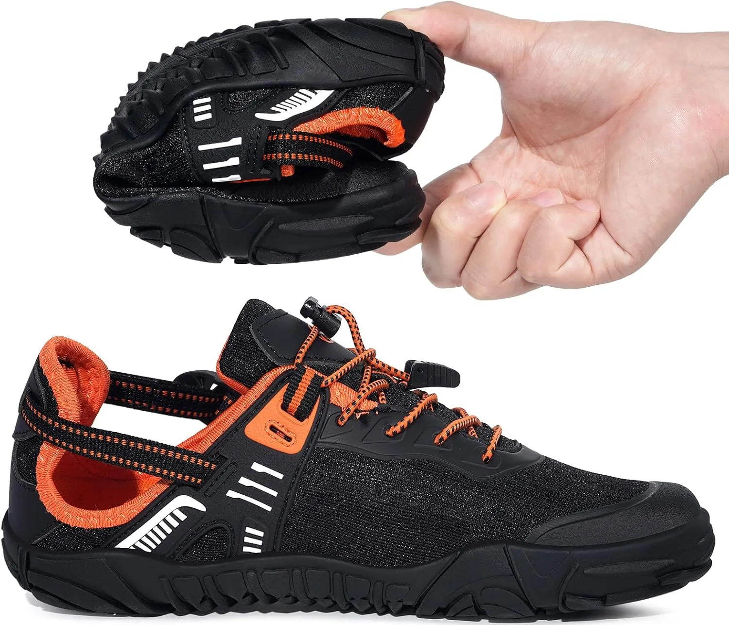 Eagsouni Womens Mens Water Shoes Quick Dry Sport Aqua Shoes Barefoot Non-Slip Outdoor Hiking Sandals with Wide Toe Box & Arch Support