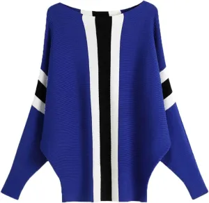 EDSTAR Women Dolman Batwing Sleeves Knitted Sweaters Winter Boat Neck Pullovers Tops