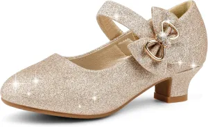 Eithy Girls Dress Shoes Low Heel Bow Princess Summer Flats Sandals Toddler/Little Kid/Big Kid