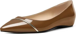 Eldof Flats Shoes Women Comfortable Pointed Toe Slip On Loafer Flats Pumps for Office Casual Dressy