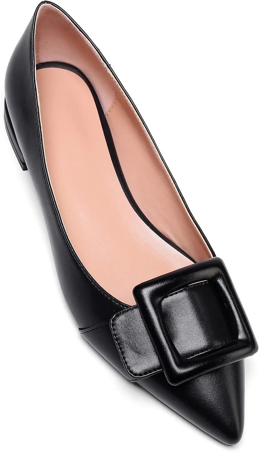 Eldof Women's Flats, Pointed Toe Flats Pumps, Buckle Flats Pumps, Walking Dress Office Classic Comfortable Flats