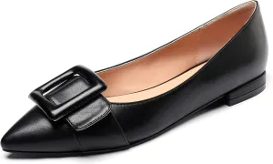 Eldof Women's Flats, Pointed Toe Flats Pumps, Buckle Flats Pumps, Walking Dress Office Classic Comfortable Flats